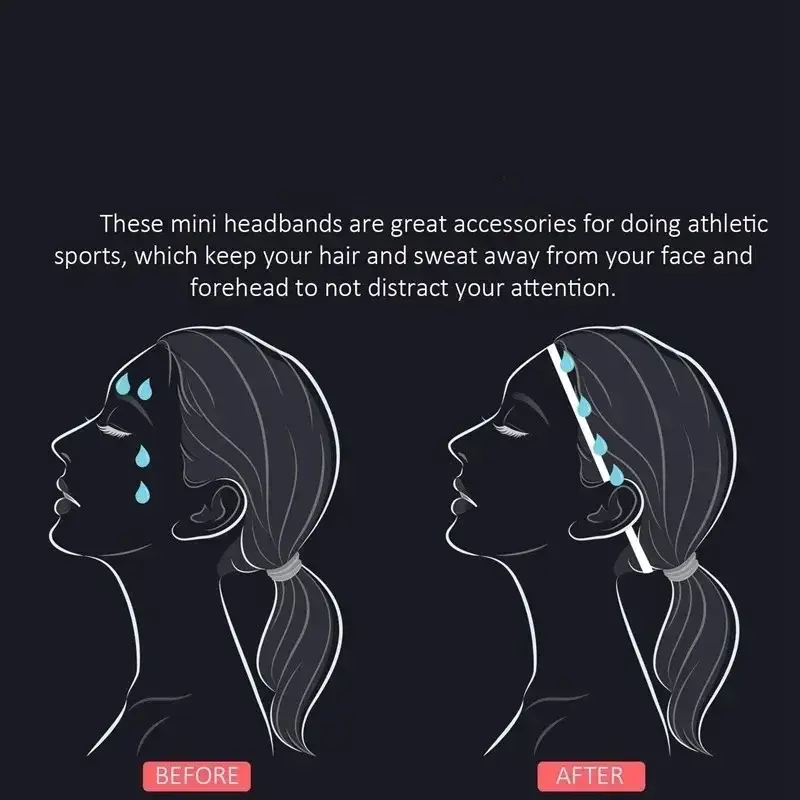 1PCs Simple Unisex Sports Hairband Non-slip Silicone Strip Sweat Guide Elastic Headbands Yoga Running Fitness Hair Accessories