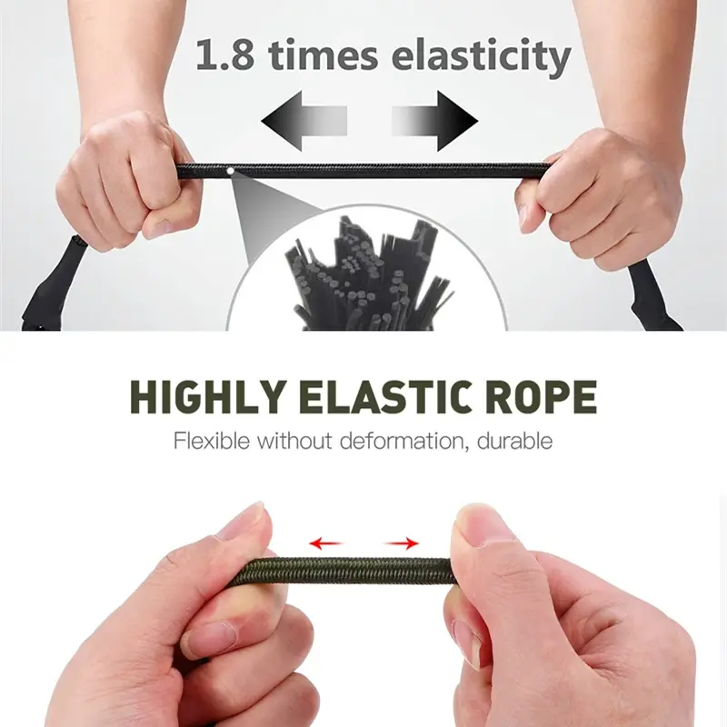 Heavy Duty Bungee Cord Elastic Tie Strap String Carabiner Hooks Kayak Luggage Packing Ropes Camping Accessories 60/90/120cm