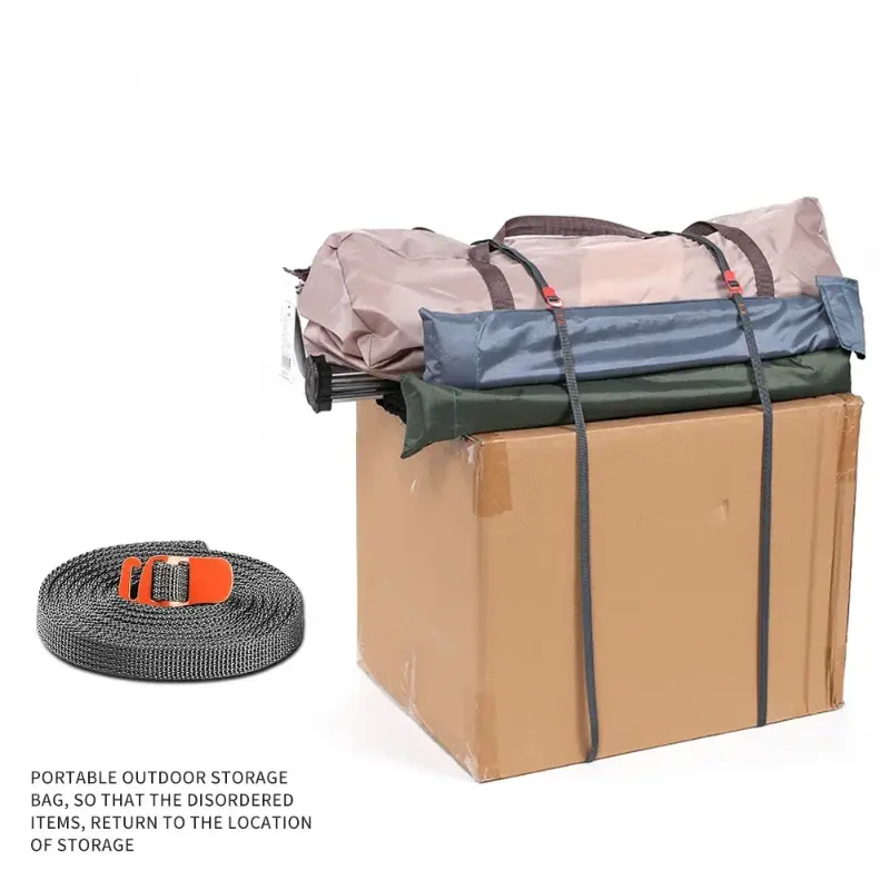 200cm Outdoor Camping Fixing Belt Straps Travel Equipment Durable Quick Release Luggage Strap with Stainless Steel Buckle Hook