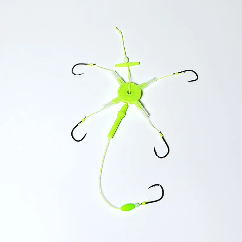 1pcs 4 Claws Square Bait Fishhooks for Fishing Flap Explosion String Hook Prevent Winding PE Lines with Hose Carbon Steel Hooks