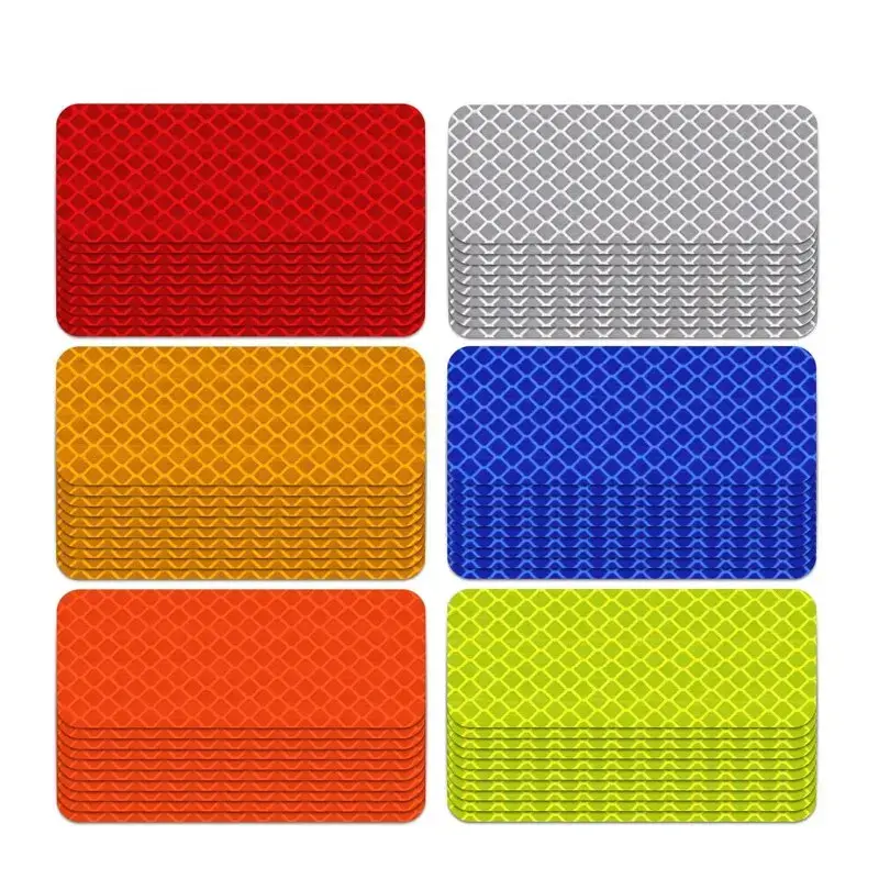 10Pcs Car Reflective Tape Safety Warning Colorful Car Bumper Reflective Stickers Secure Motorcycle Electric Vehicle Warning