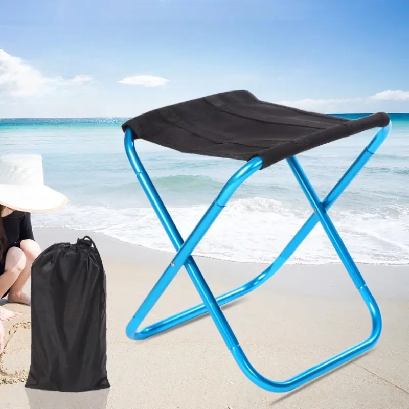 Outdoor Camping Chair Aluminum Alloy Folding Chair With Bag Stool Seat Fishing Camping Leisure Fishing Stool Barbecue Stool