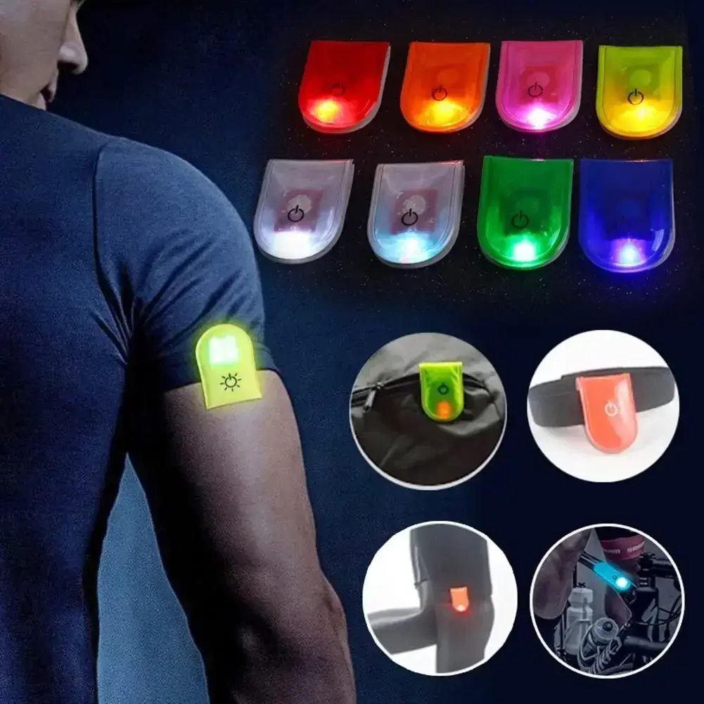 Outdoor Sports Night Running Safety Light LED Bicycle Light Reflective Warning Signal Clip Lamp Mountain MTB Bike Cycling Light