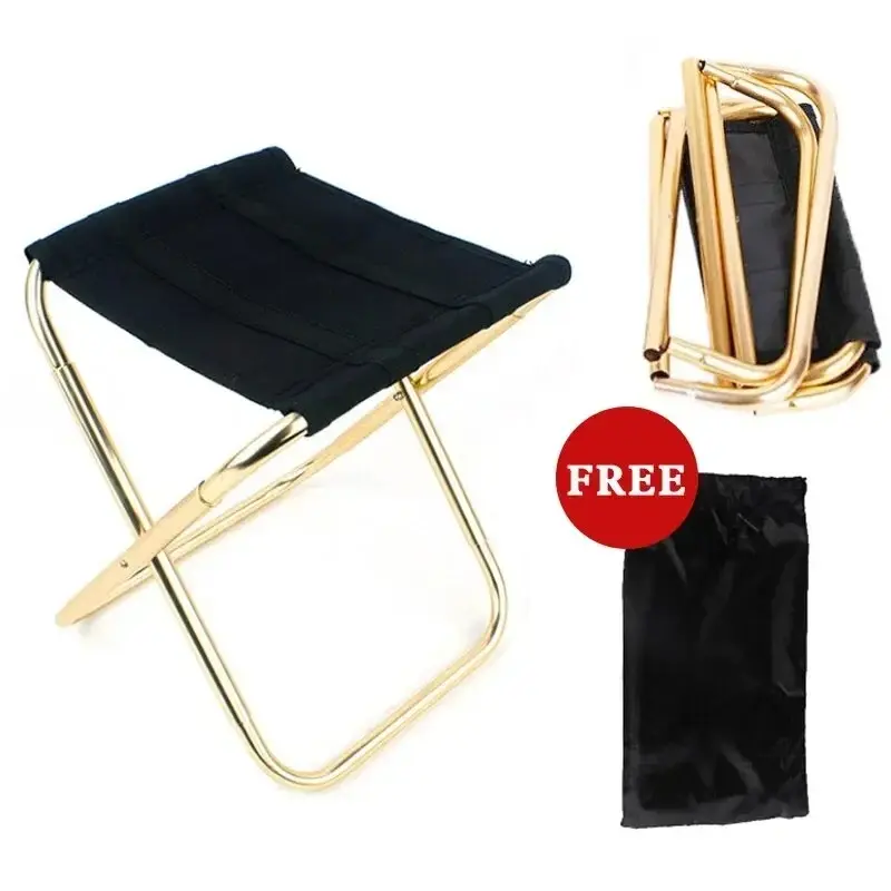 Outdoor Camping Chair Aluminum Alloy Folding Chair With Bag Stool Seat Fishing Camping Leisure Fishing Stool Barbecue Stool