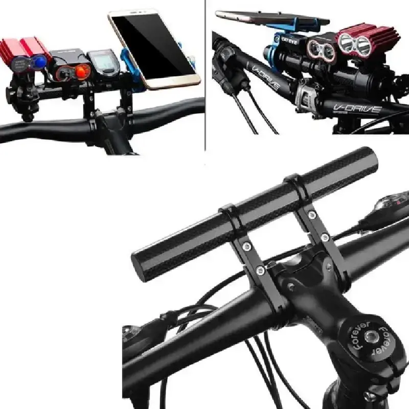 10/20/30cm Bicycle Handlebar Extended Bracket MTB Headlight Mount Extented Bar Road Mountain Bike Handlebar Extender Rack Parts