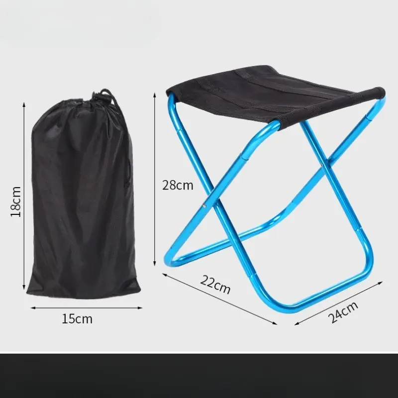 Outdoor Camping Chair Aluminum Alloy Folding Chair With Bag Stool Seat Fishing Camping Leisure Fishing Stool Barbecue Stool