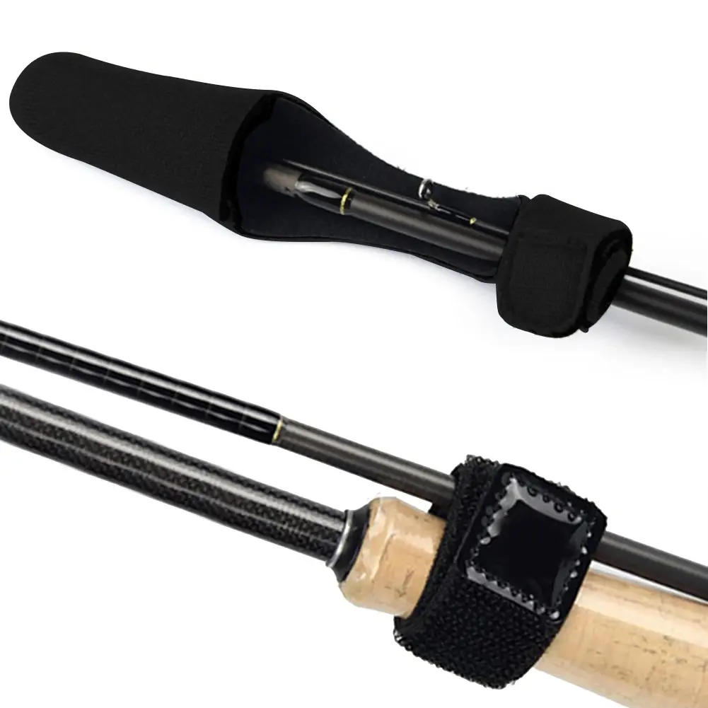 Fishing Rod Tie Tip Cover Sleeves Pole Strap Belt Fastener Protector Case Pole Glove Bandage Sleeves Outdoor Fishing Accessories
