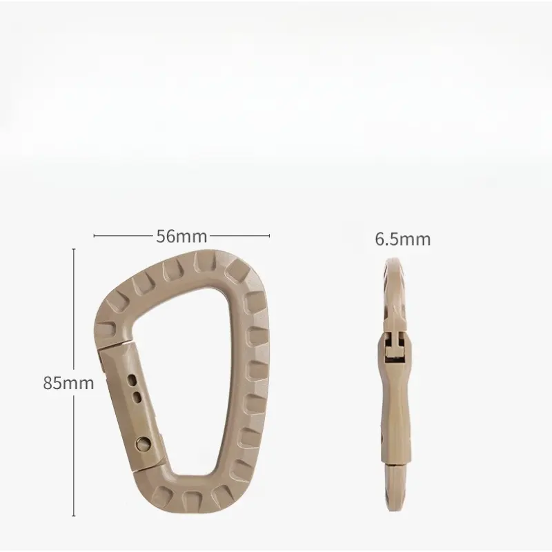 4Pcs Tactical Carabiner Set Plastic Steel Quick Hook Webbing Grimlock Lock Keychain Key Chain Outdoor Backpack Karabiner Buckle