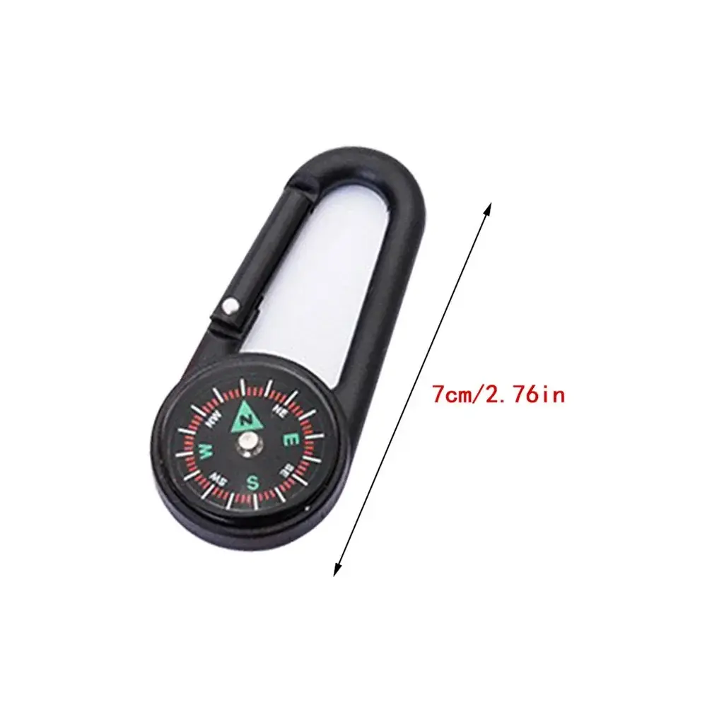 Outdoor Compass Carabiner Mini Camping Keychain Mountaineering Hiking Backpack Buckle with Compass Survival Children Gifts