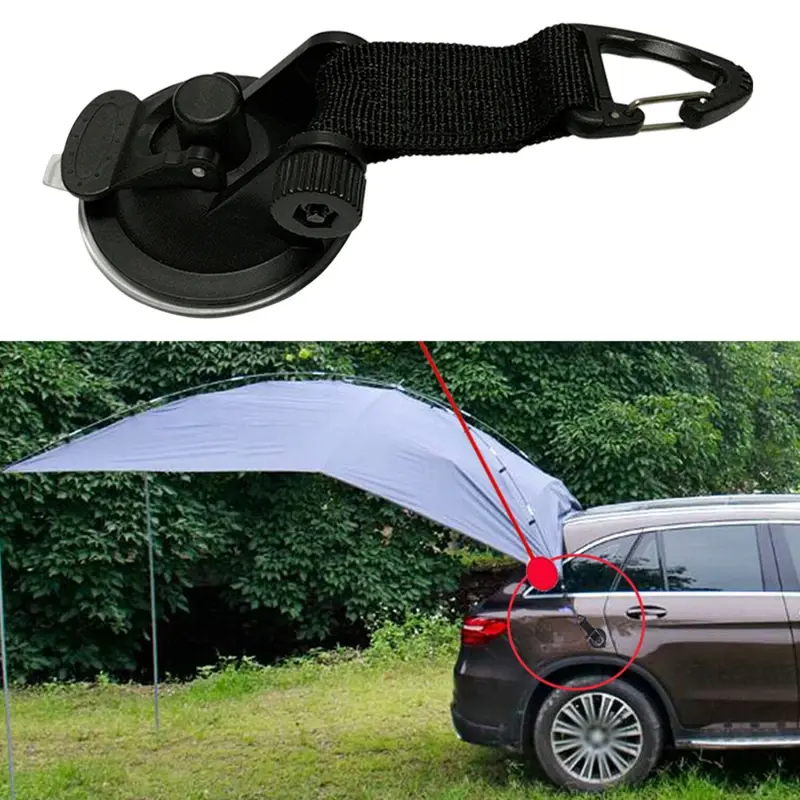 4 Pcs Outdoor Suction Cup Anchor Securing Hook Tie Down Camping Tarp As Car Side Awning Pool Tarps Tents Securing Hook Universal