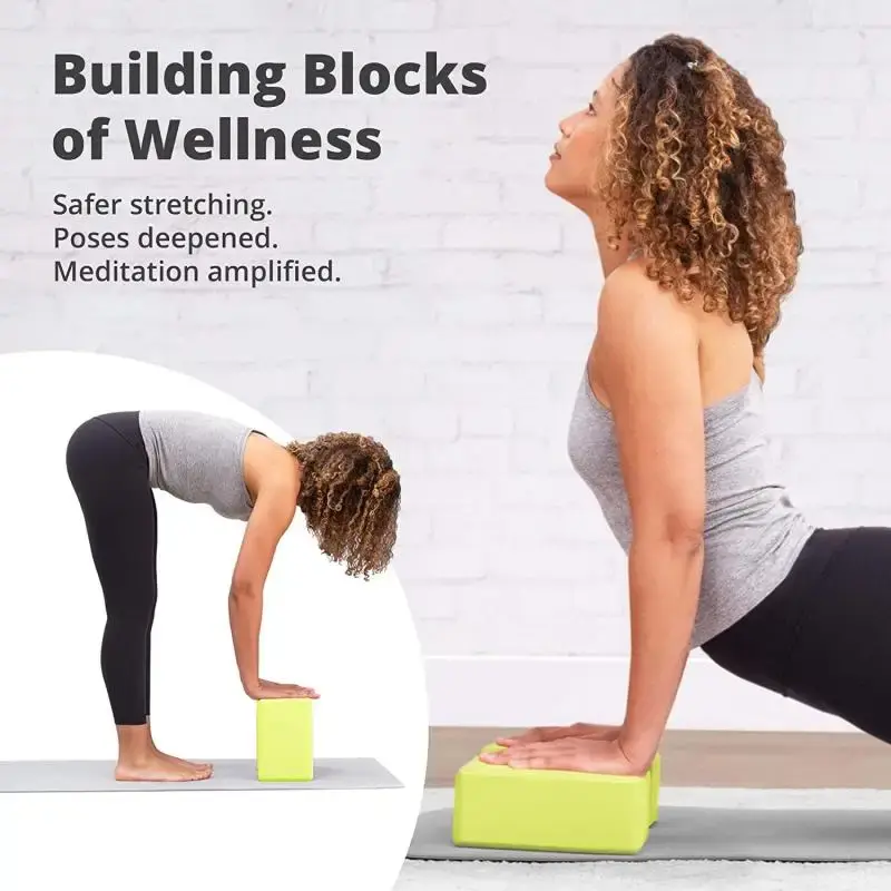 2pcs/1pcs EVA Gym Blocks Foam Brick Training Exercise Fitness Equipment Dance Yoga Auxiliary Tool Stretching Body Shaping