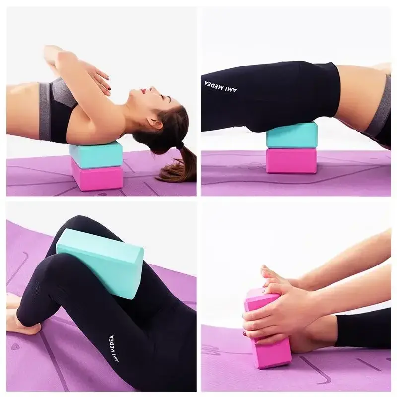 2pcs/1pcs EVA Gym Blocks Foam Brick Training Exercise Fitness Equipment Dance Yoga Auxiliary Tool Stretching Body Shaping