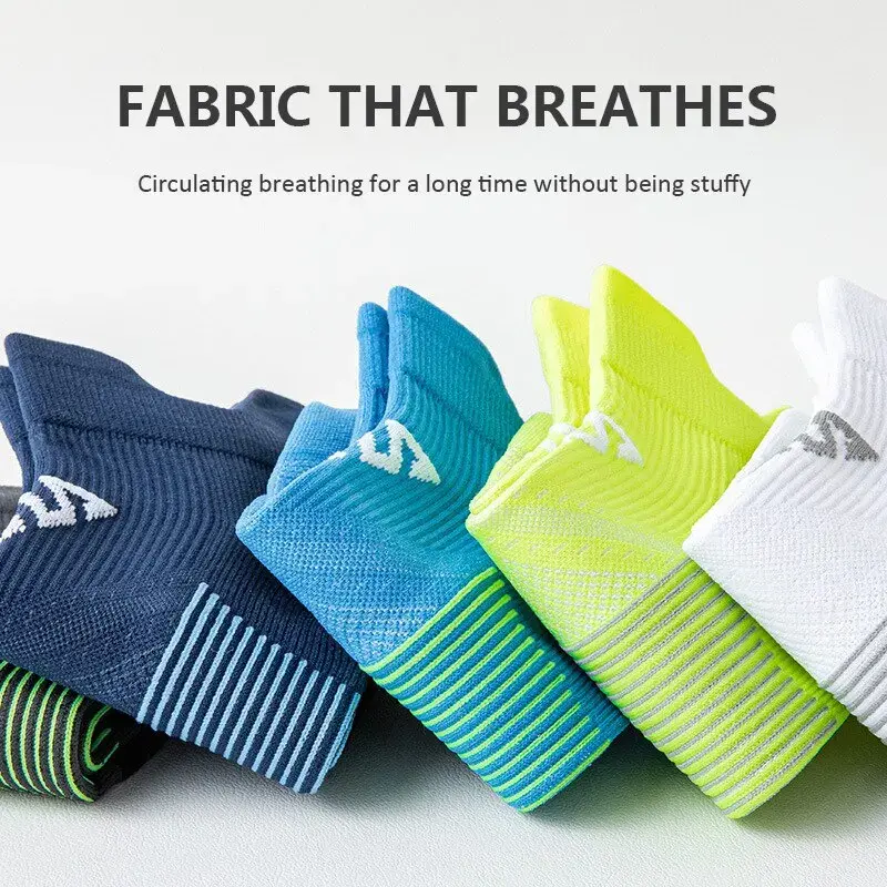 Marathon Running Socks for Men Women Cycling Sports Socks Gym Fitness Thickened Cushioned Short Tube Low Cut Boat Ankle Socks
