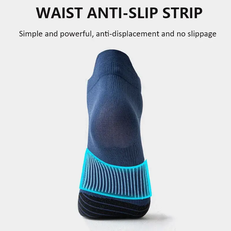 Marathon Running Socks for Men Women Cycling Sports Socks Gym Fitness Thickened Cushioned Short Tube Low Cut Boat Ankle Socks