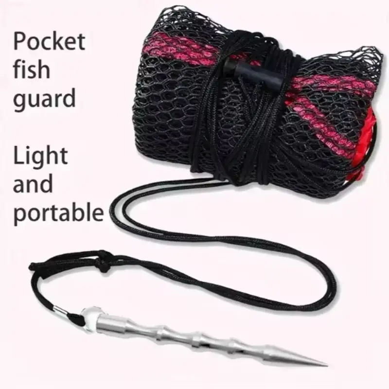 Fishing Mesh Bag Folding Fishing Gear Thickening Small Grid Nets Live Fish Nets Bag Bundle Mouth Net Bag Fishing Supply