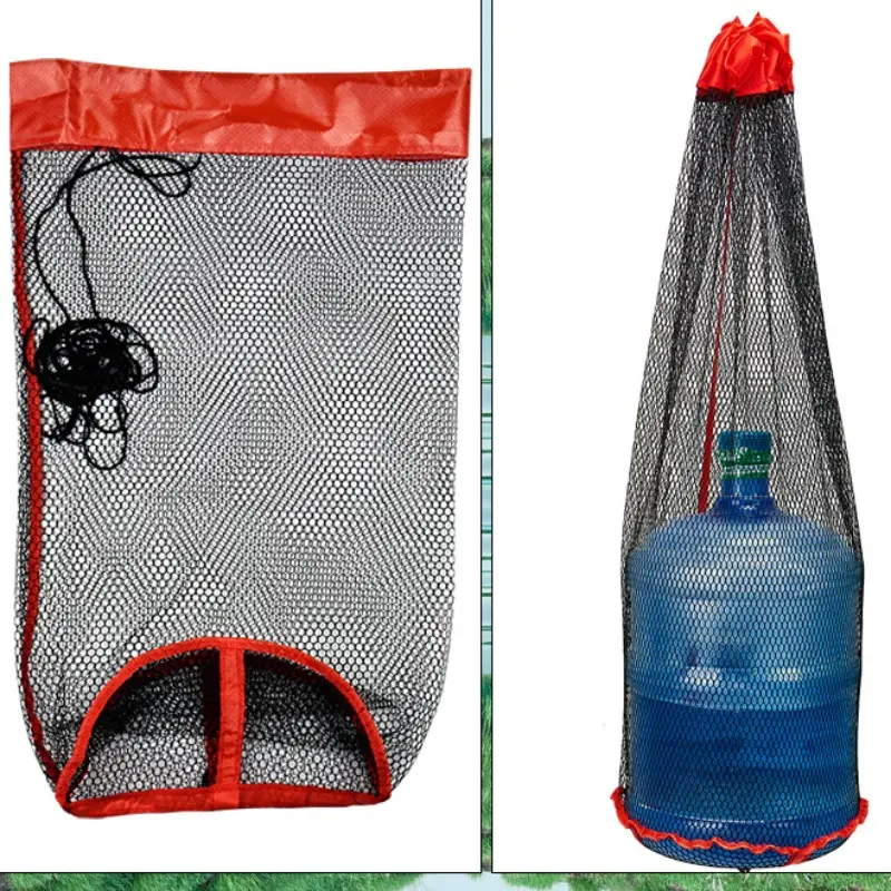 Fishing Mesh Bag Folding Fishing Gear Thickening Small Grid Nets Live Fish Nets Bag Bundle Mouth Net Bag Fishing Supply