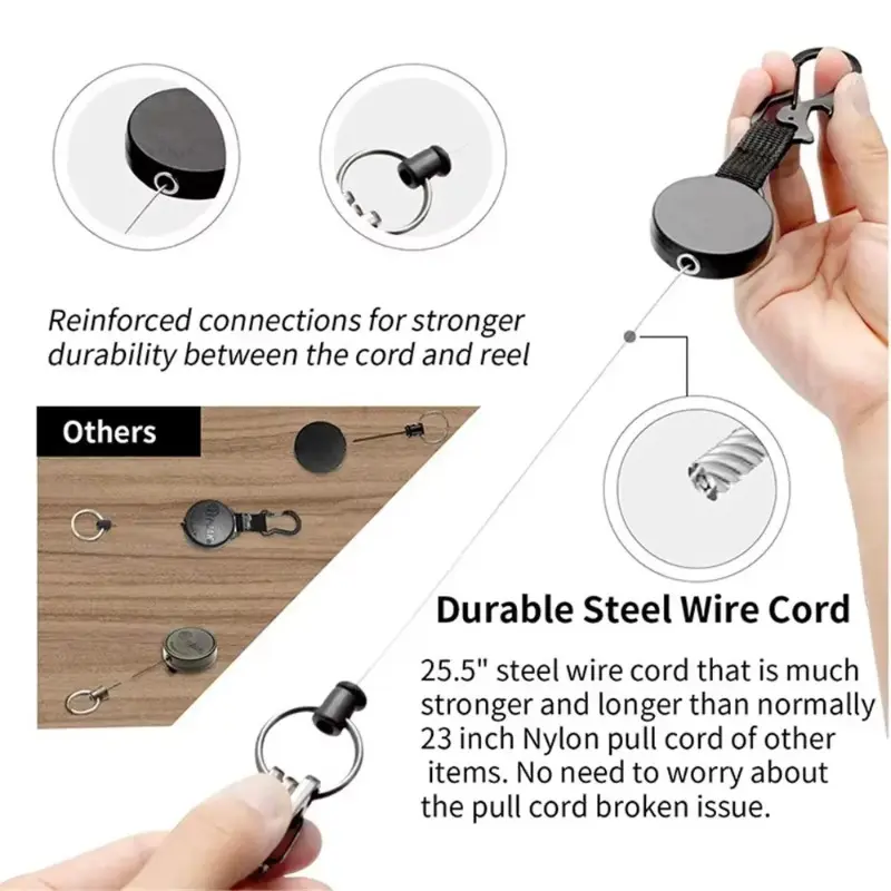 Stainless Steel Rope Camping Telescopic Burglar Chain Key Holder Tactical Keychain Outdoor Key Ring Return Retractable Key Chain