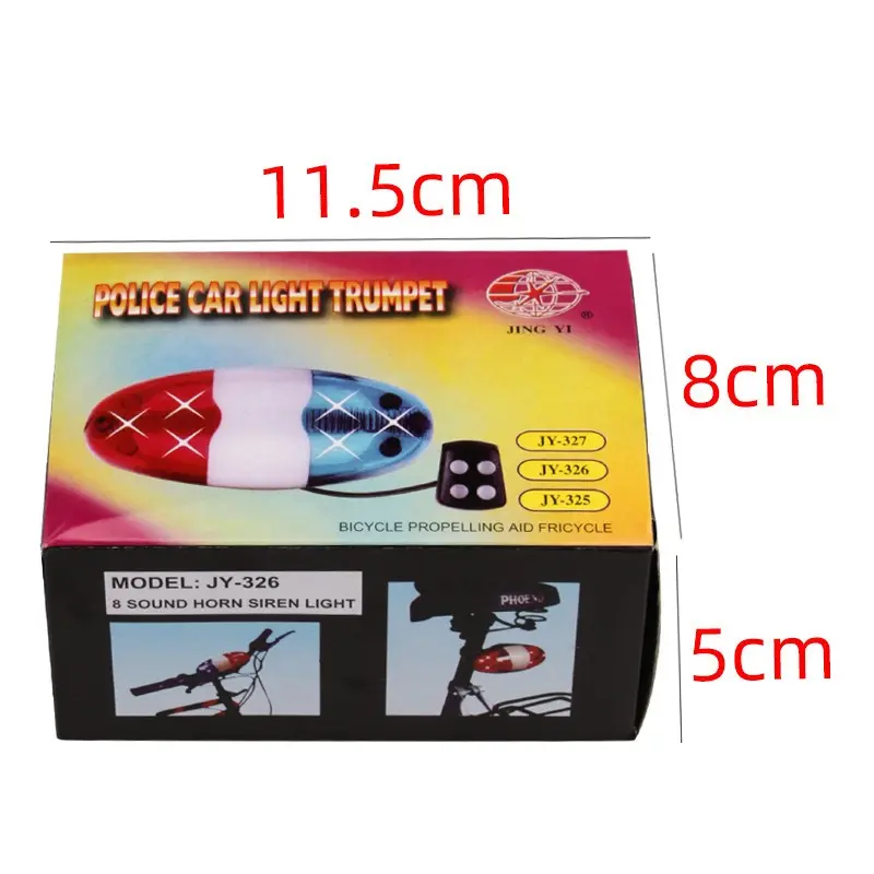 6 LED Bike Bell Police Taillight Rear Warning Siren Electric Horn Multifunction Cycling Front Light Warning Light Bicycle Bell