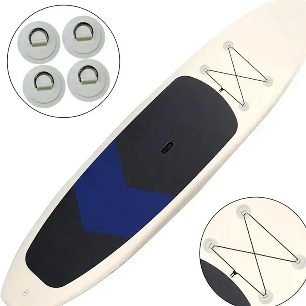 1PC Surfboard Dinghy Boat PVC Patch With Stainless Steel D Ring Pad/Patch Inflatable Boat Patch Deck Rigging Sup Bungee Rope Kit