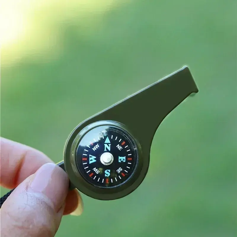 3 in 1 Emergency Survival Whistle Compass Thermometer Referee Cheerleading Whistle Camping Hiking Outdoor Multifunction Whistle