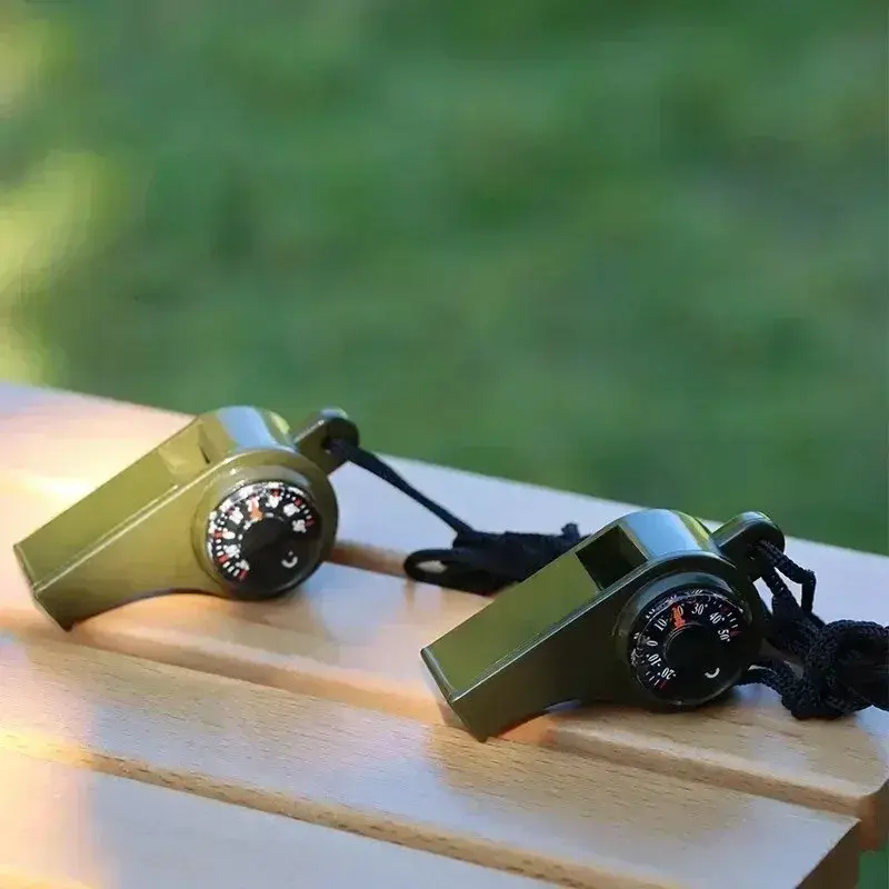 3 in 1 Emergency Survival Whistle Compass Thermometer Referee Cheerleading Whistle Camping Hiking Outdoor Multifunction Whistle