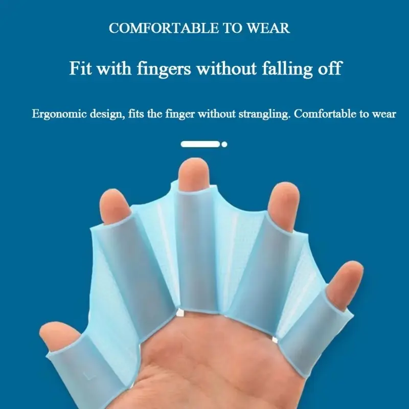 Silicone Swimming Fins Flipper Men Women Child Swim Pool Sport Professional Training Finger Hand Webbed  Diving Gloves Accessory