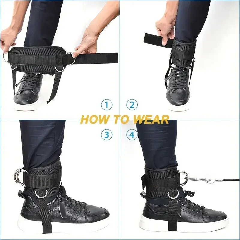 Padded Ankle Straps Ankle Straps for Cable Machines Double D-Ring Fitness Ankle Cuffs for Gym Workouts Rebate Leg Extensions