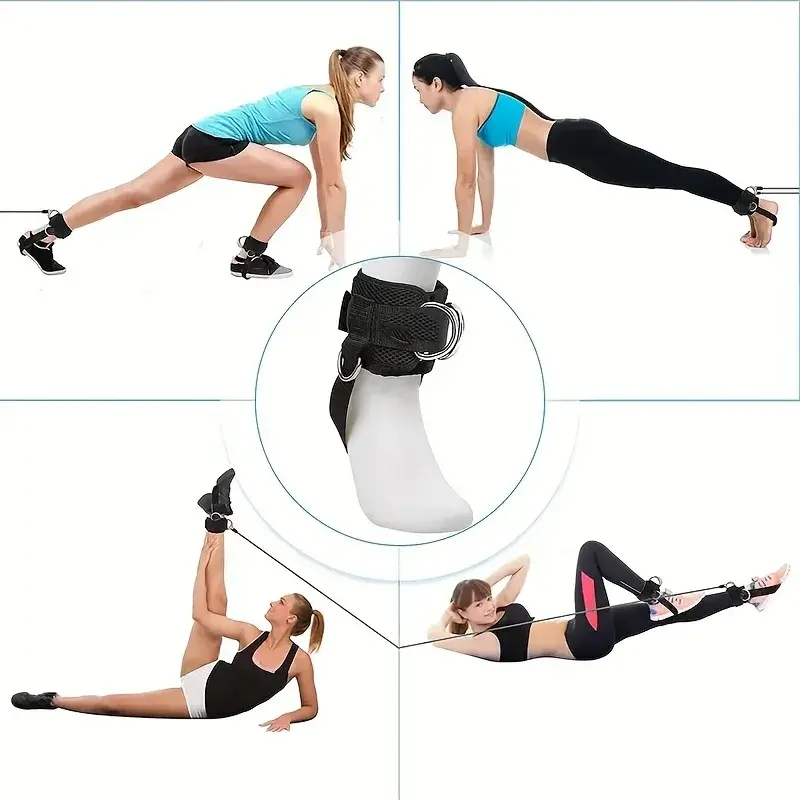Padded Ankle Straps Ankle Straps for Cable Machines Double D-Ring Fitness Ankle Cuffs for Gym Workouts Rebate Leg Extensions
