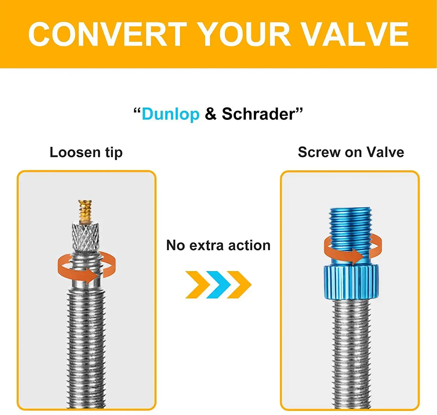 10 Colour Aluminum Bicycle Bike Valve Converter Car Valve Adapter