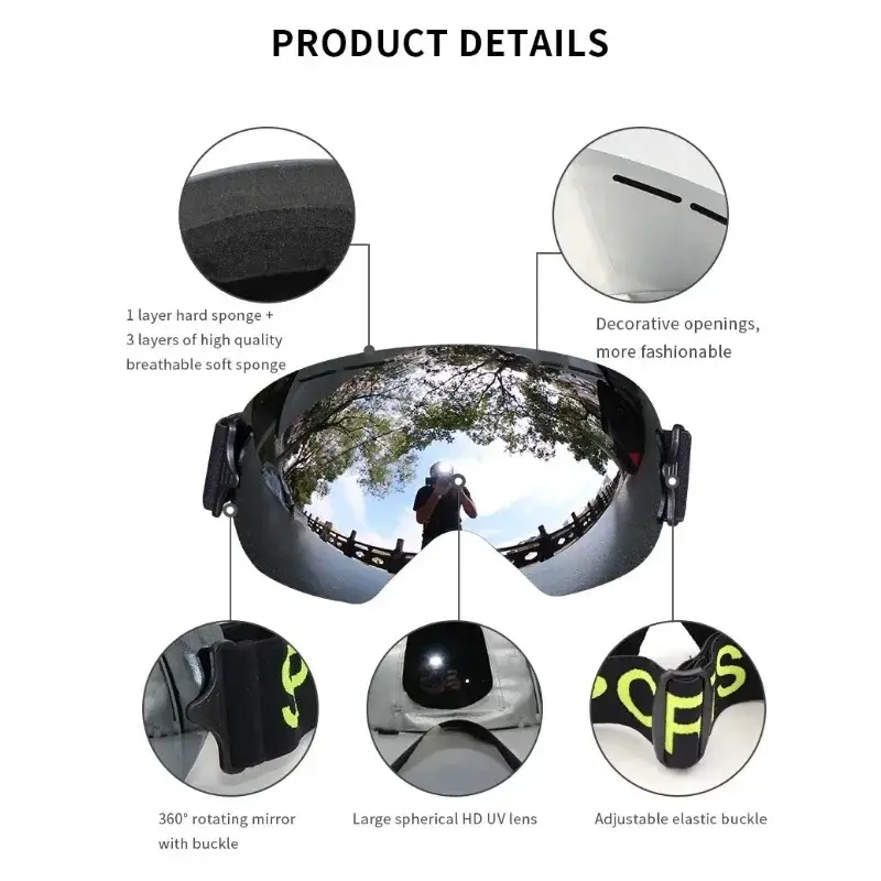 Lightweight Professional Ski Goggles Men UV400 Adult Anti-fog Snowboard Skiing Glasses Women Ultra-light Winter Snow Eyewear