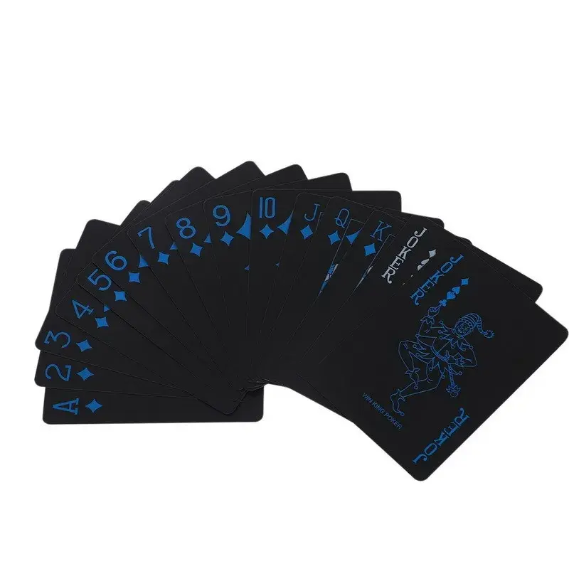 54pcs/set-Cardwaterproof Black Matte Playing  Black Plastic Card Board Game Card PVC Card