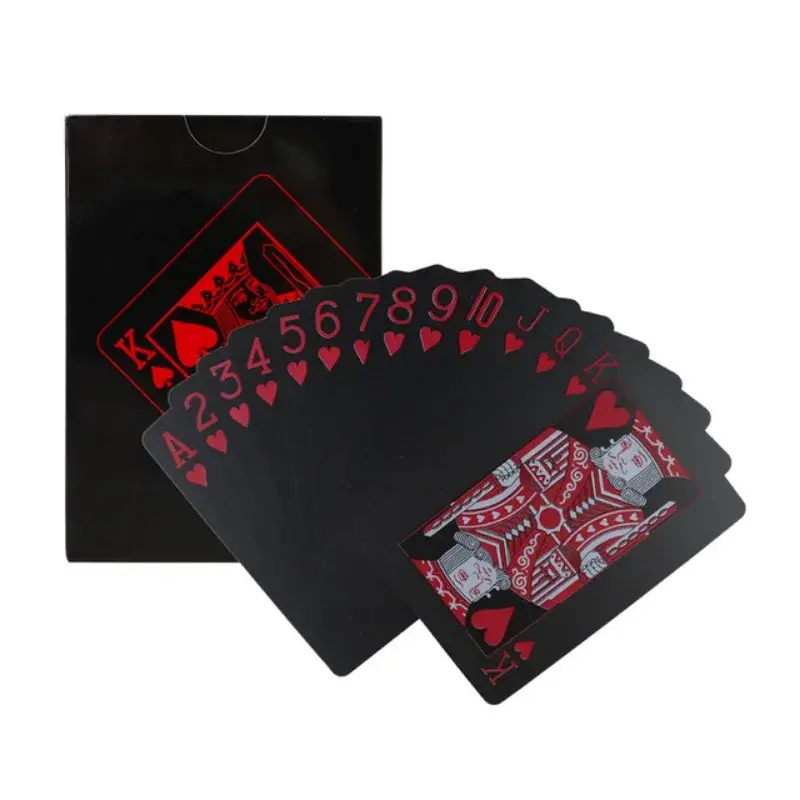 54pcs/set-Cardwaterproof Black Matte Playing  Black Plastic Card Board Game Card PVC Card
