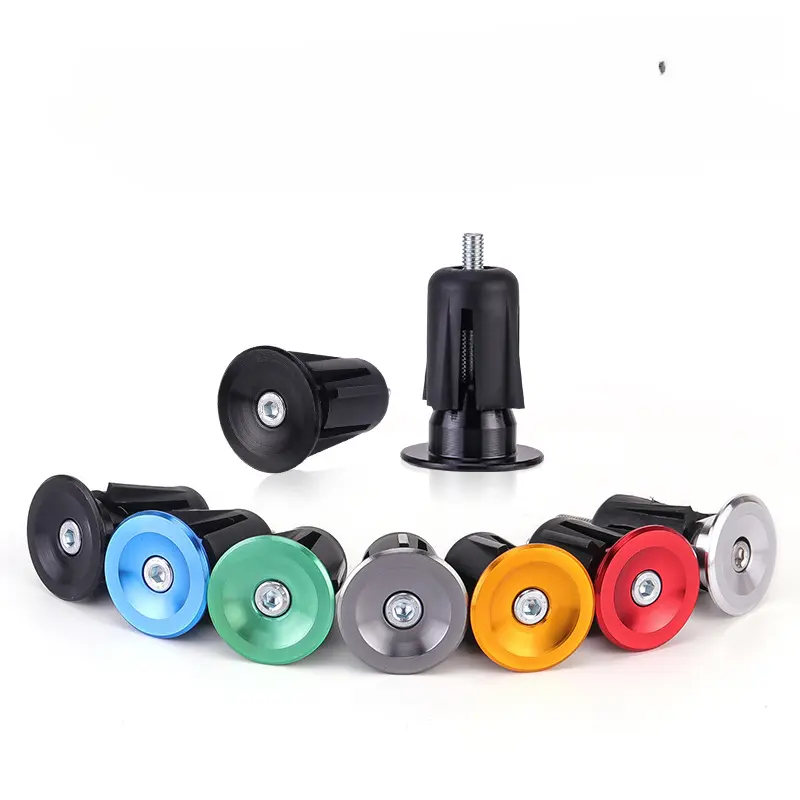 1 Pair Bike Handlebar End Plugs Aluminum Alloy Mountain Road Bicycle Handlebar End Cap Multi-color Cycling Handlebar Accessories