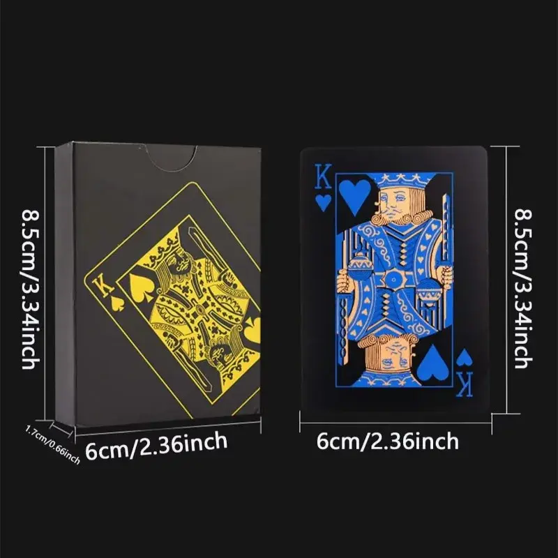 54pcs/set-Cardwaterproof Black Matte Playing  Black Plastic Card Board Game Card PVC Card