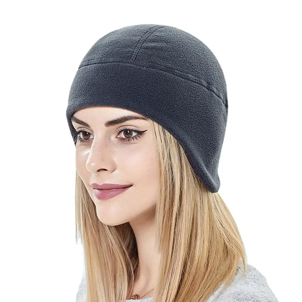 Cycling Beanie Warm Men's Cap Winter Hat Polar Fleece Ear Cover Women Hat Motorbike Windproof Cold-Proof Elastic Skiing Run Soft