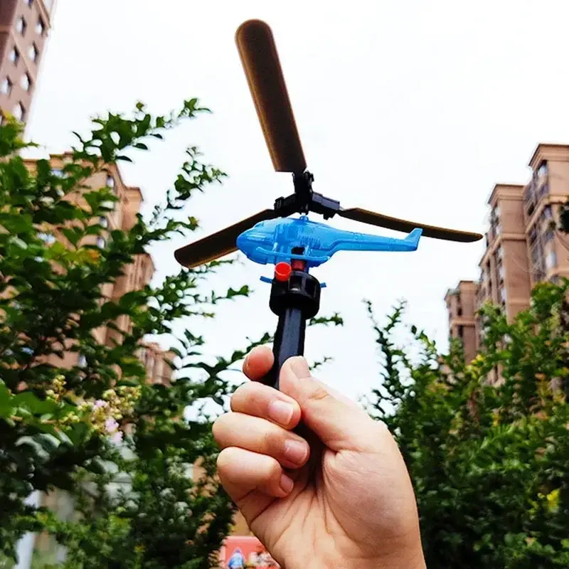 1/3sets Bamboo Dragonfly Handle Pull Helicopter Children's Outdoor Games Sports Toys for Boys Girls