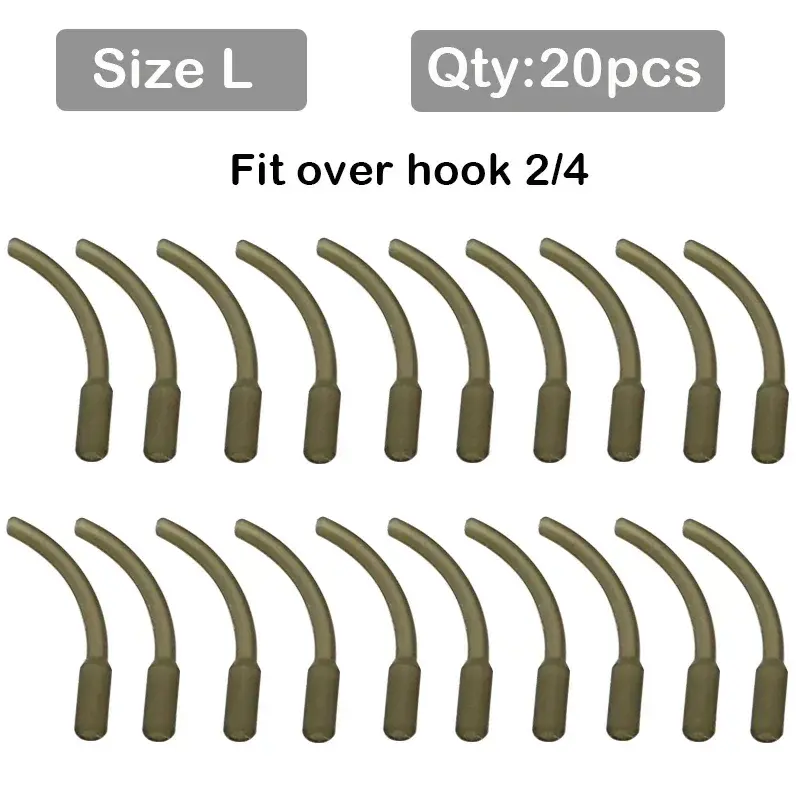 20pcs Carp Fishing Hook Kickers D Rig Kicker Aligners Hooks Sleeves Rigs Long Kicker Accessories End Terminal Tackle
