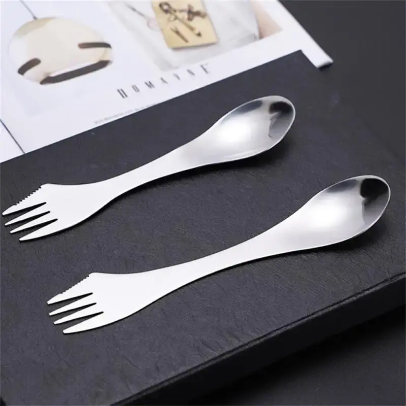 Titanium 3 in 1 Fork Spoon Spork Cut Set Outdoor Dual-purpose Tableware Cutlery Thickness