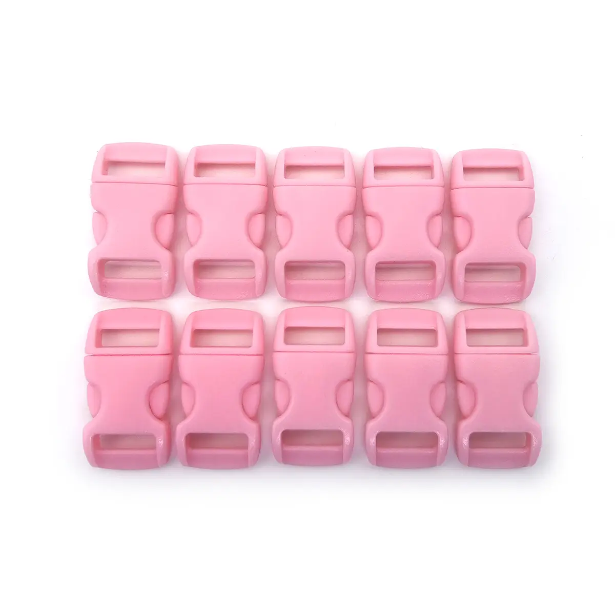 10Pcs 3/8" 10mm Side Release Buckle Curved Parachute 550 Paracord Bracelet DIY Dog Collar Strap Webbing Outdoor Camp