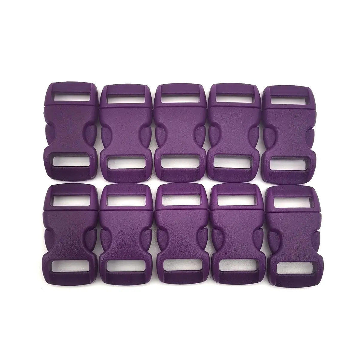 10Pcs 3/8" 10mm Side Release Buckle Curved Parachute 550 Paracord Bracelet DIY Dog Collar Strap Webbing Outdoor Camp