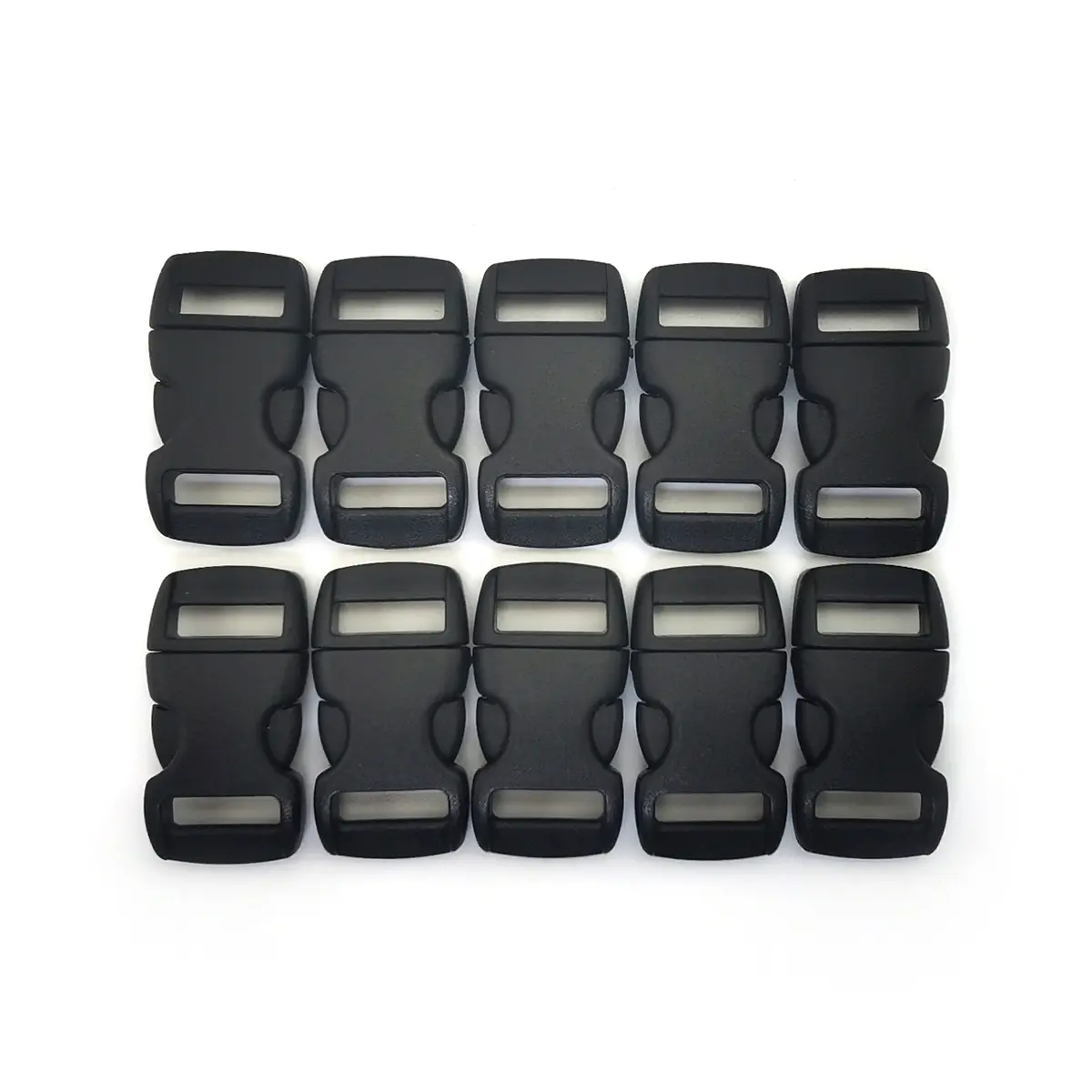 10Pcs 3/8" 10mm Side Release Buckle Curved Parachute 550 Paracord Bracelet DIY Dog Collar Strap Webbing Outdoor Camp
