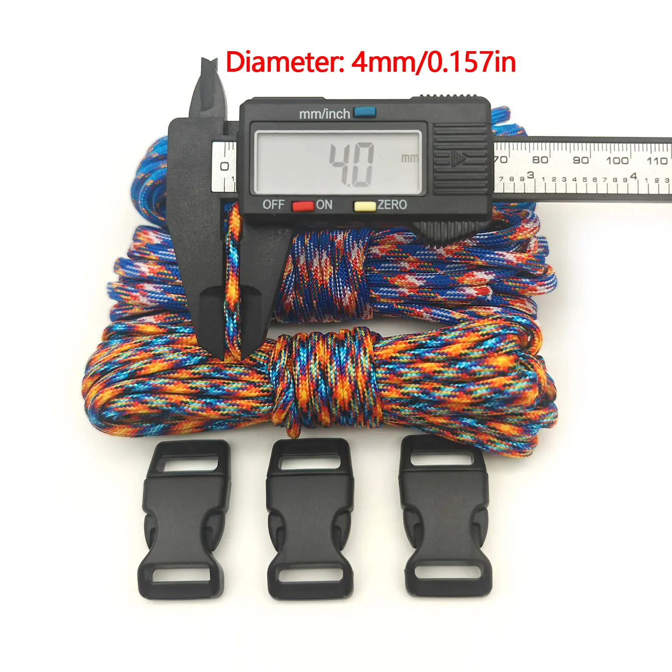 3pcs 3m paracord and 3 buckles multi-functional outdoor paracord, handmade DIY braided bracelet keychain rope, outdoor tent rope