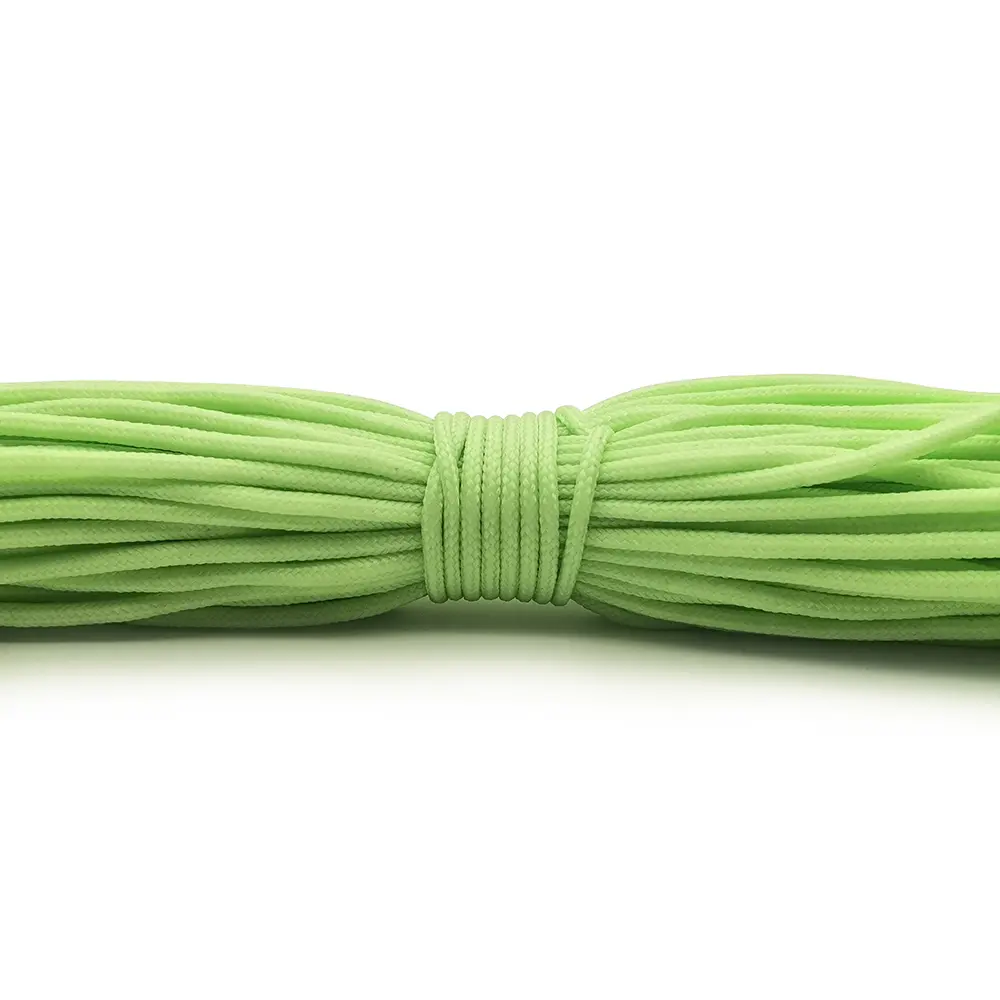 100 Meters 2mm Luminous Paracord Solid Parachute Cord Lanyard Rope One Strand Climbing Camping Survival Equipment Paracord