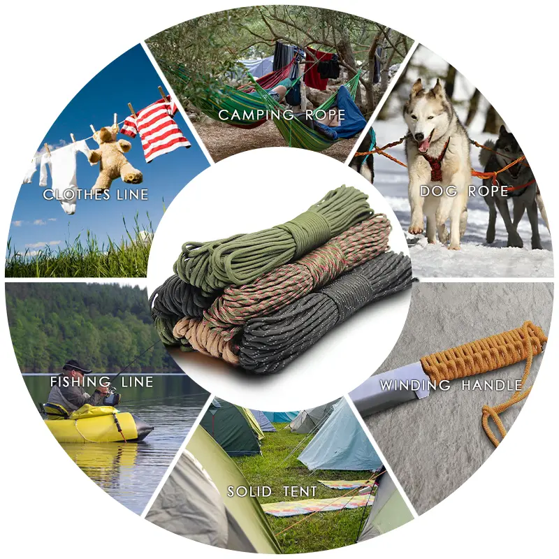 100 Meters Dia.4mm 7 stand Cores Paracord for Survival Parachute Cord Lanyard Camping Climbing Camping Rope Hiking Clothesline