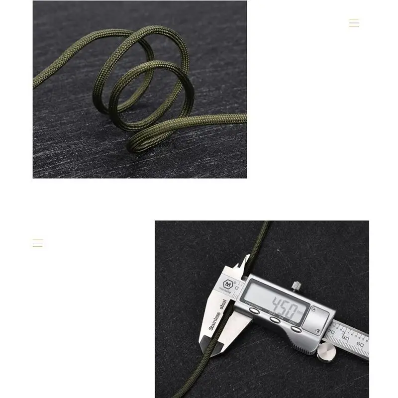 550 Military 12 Strand Paracord With Fishing Metal Fire Rope 100M (330 FT) Outdoor Camping Survival Tool Parachute Cord