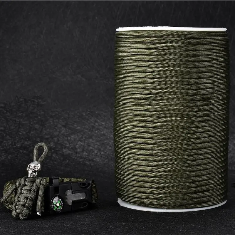 550 Military 12 Strand Paracord With Fishing Metal Fire Rope 100M (330 FT) Outdoor Camping Survival Tool Parachute Cord