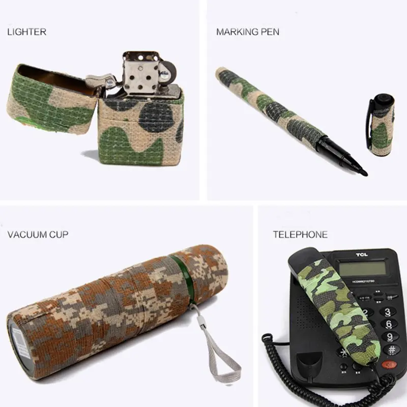 Retractable Camouflage Tape Non-woven Self-adhesive Camouflage Hunting Tree Stand Waterproof Stealth Tape Camo Cycling Stickers