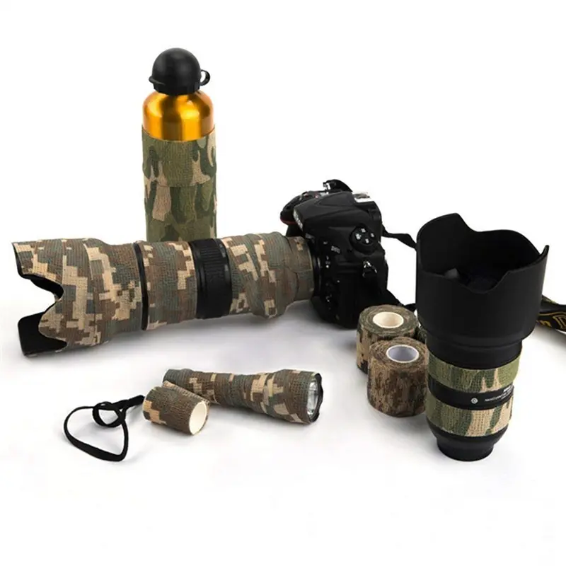 Retractable Camouflage Tape Non-woven Self-adhesive Camouflage Hunting Tree Stand Waterproof Stealth Tape Camo Cycling Stickers