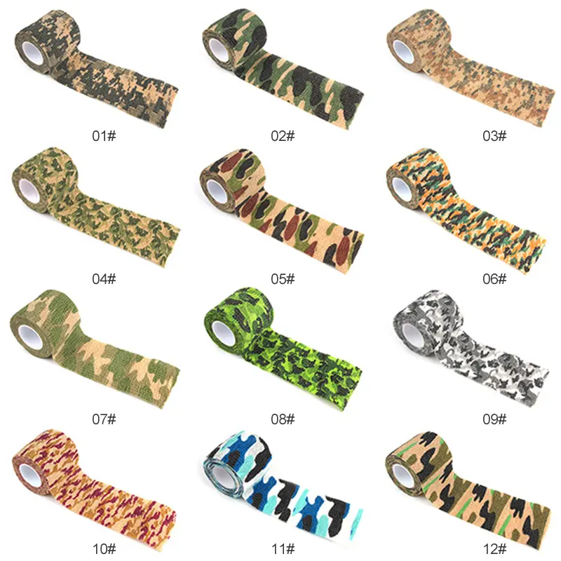 Retractable Camouflage Tape Non-woven Self-adhesive Camouflage Hunting Tree Stand Waterproof Stealth Tape Camo Cycling Stickers