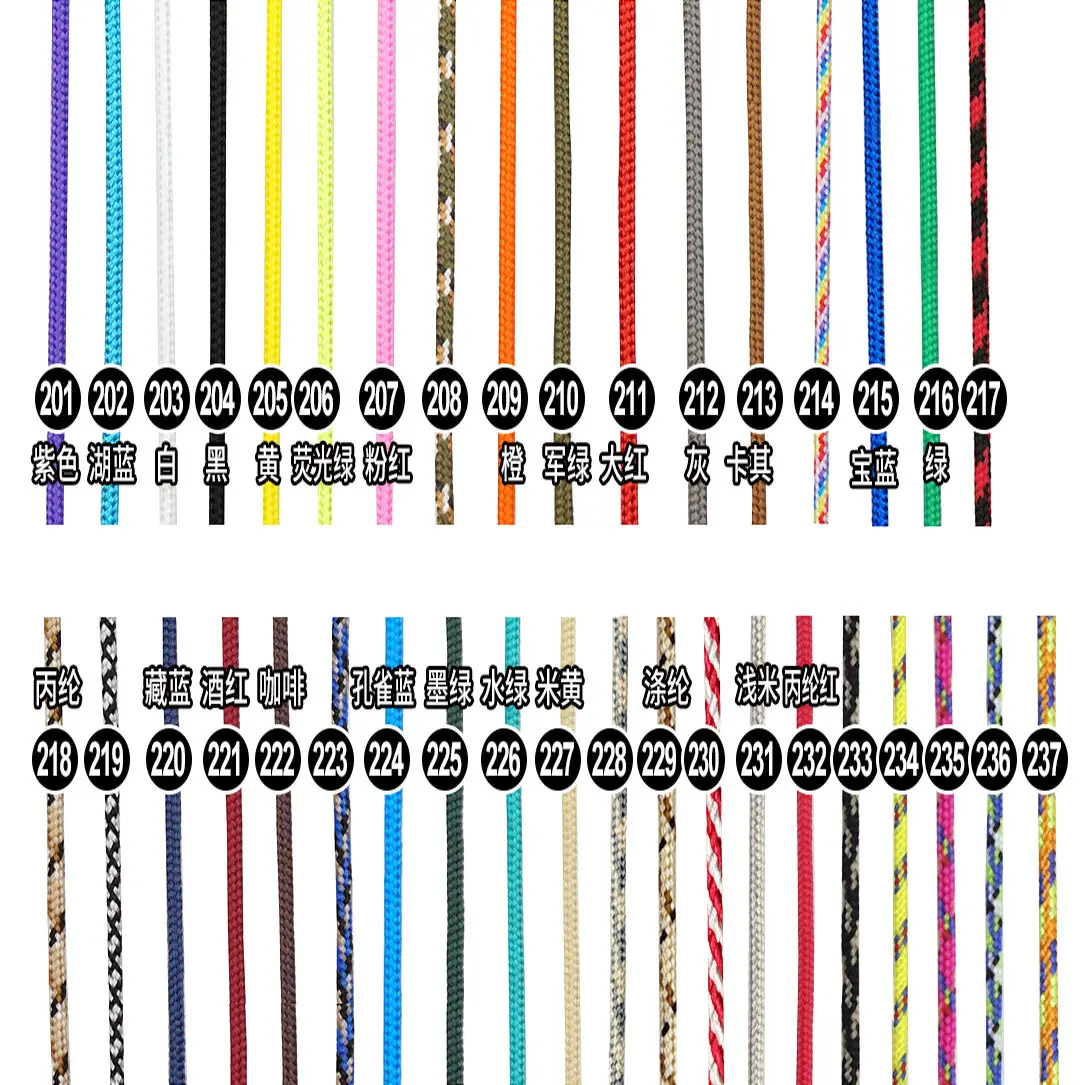 Paracord 2mm one stand Cores Paracord for Survival Parachute Cord Lanyard Camping Climbing Camping Rope Hiking